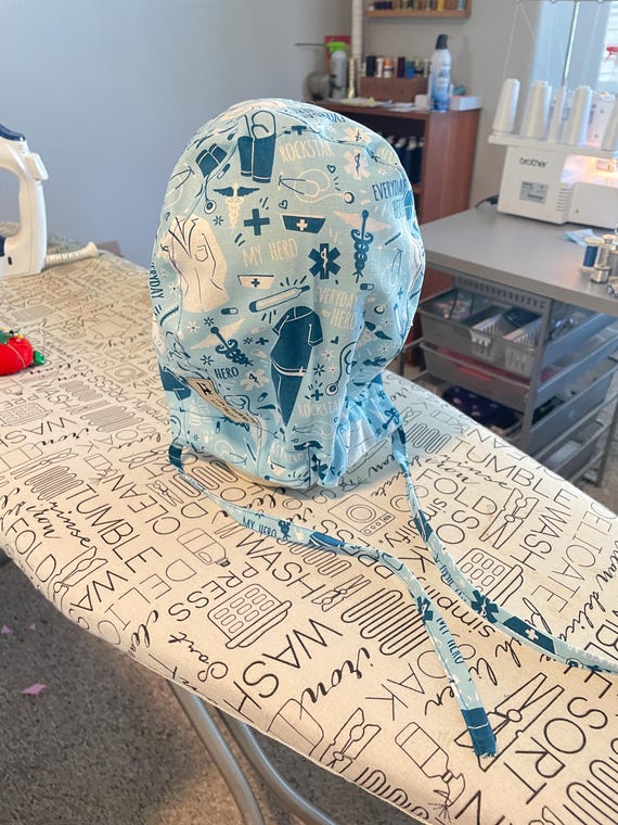 nurses tie back scrub hat