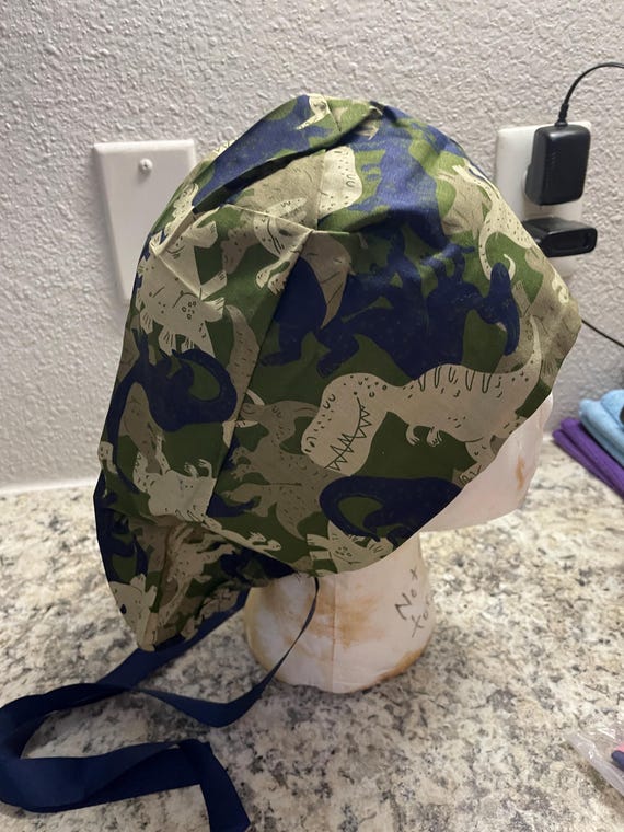 scrub hat with ties
