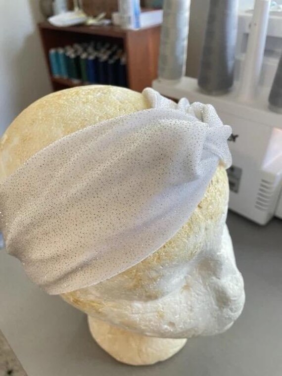 white glittery headband