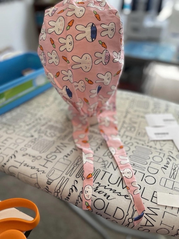 Bunny tie back scrub hat