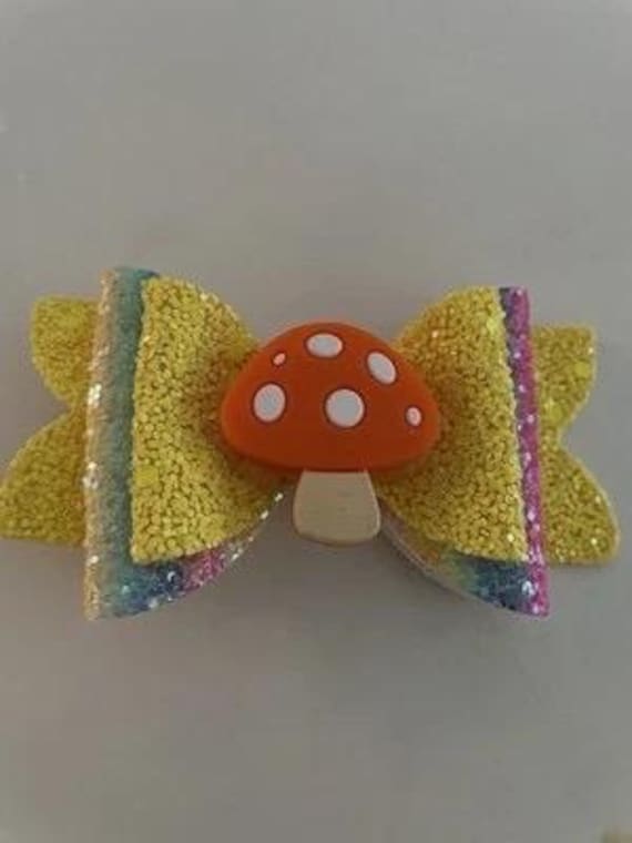 glittery mushroom hair clip