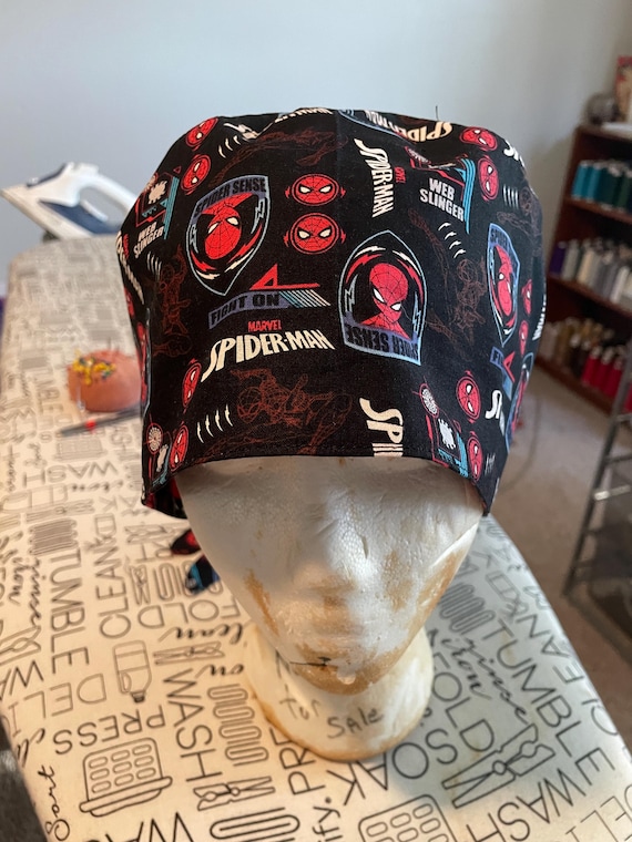 Spider-Man tie back scrub hat