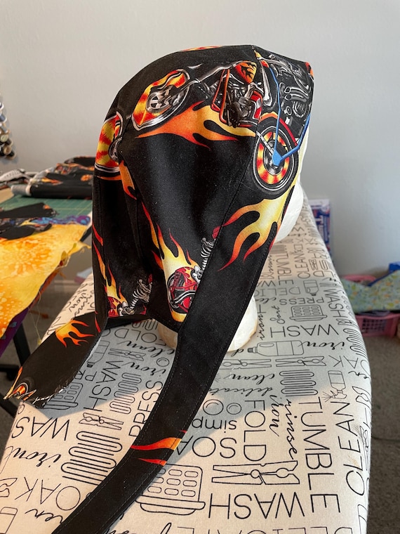 fire and skeleton motorcycle hat