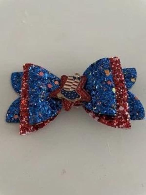 patriot sparkley hair clips