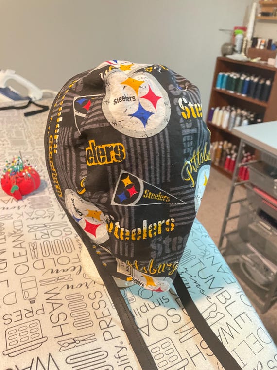 Steelers tie back scrub hat