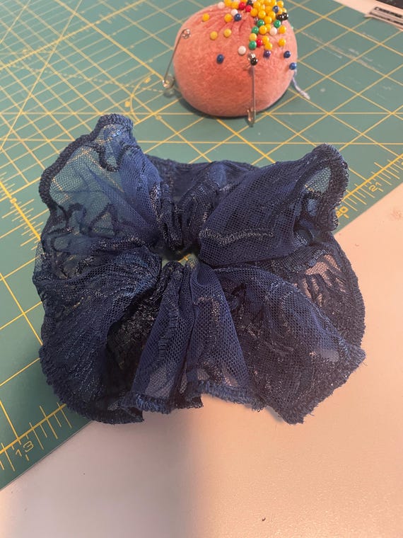 navy blue Lacey big scrunchie