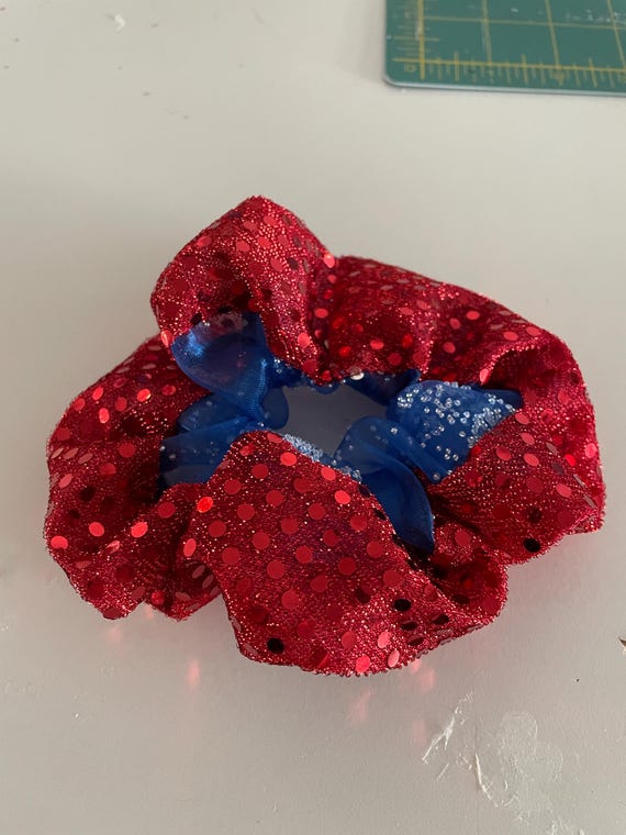 red white and blue scrunchie