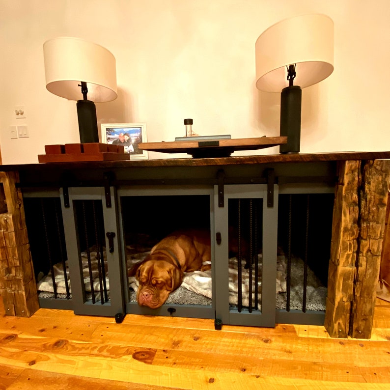 Custom made dog kennel custom made dog crate hardwood dog Etsy