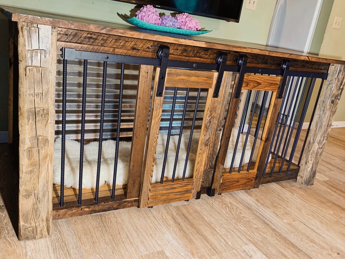 Custom made dog kennel custom made dog crate hardwood dog Etsy