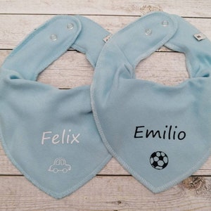 Baby scarf with name for boys and girls, drool scarf, personalized motif different colors, gift for a birth image 9