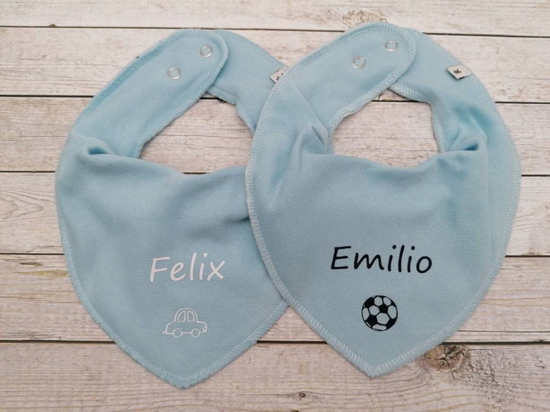 Baby scarf with name for boys and girls, drool scarf, personalized motif different colors, gift for a birth image 9