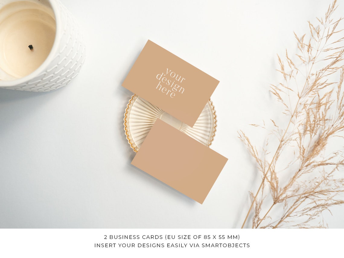 Boho Business Card Mockup for 8 Digital Download