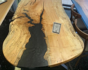 Maple Table/Desk with Black Epoxy