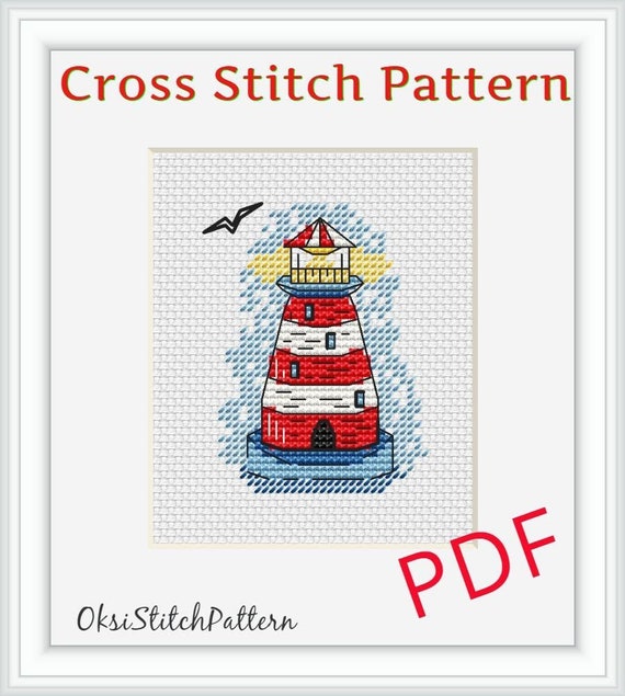 Lighthouse Cross Stitch Pattern Lighthouse Cross Stitch Easy Etsy