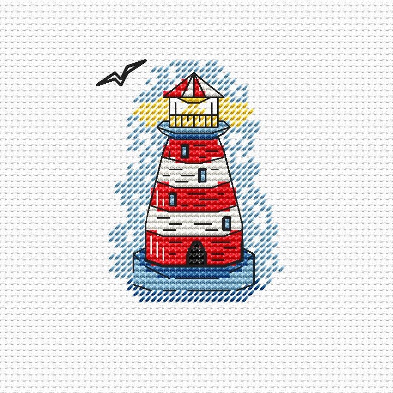 Lighthouse Cross Stitch Pattern Lighthouse Cross Stitch Easy Etsy