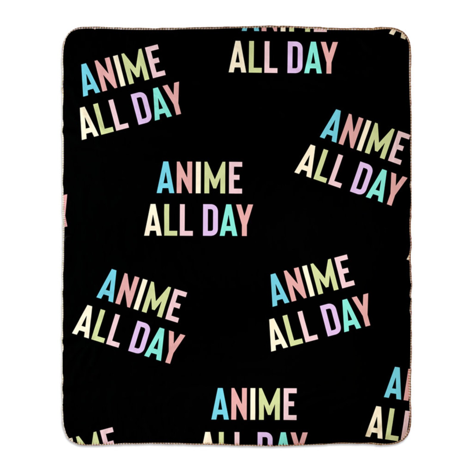 Anime All Day Fleece Sherpa Blanket Anime Blanket Anime Etsy