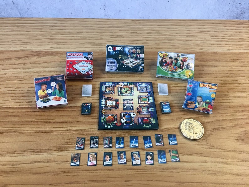 Dollshouse Miniature Board Games Set of 6 Cluedo Etsy