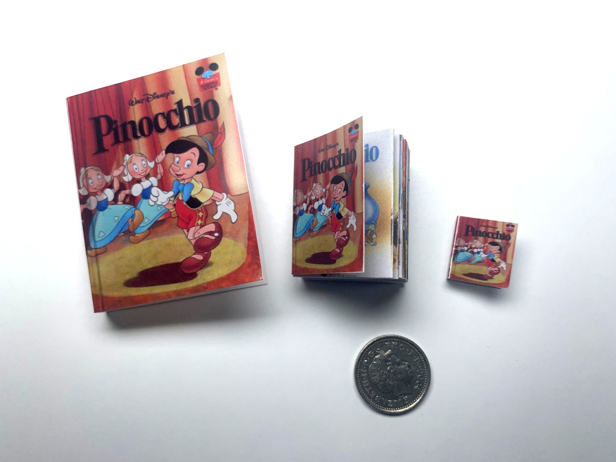 M 1zu12 Puppenstube Bilderbuch Pinocchio Puppenhaus 1114# Miniaturbuch 