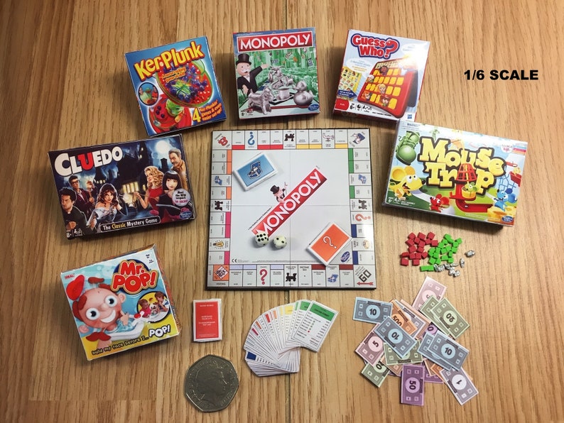 Dolls House Miniature Board Games Set of 6 Monopoly Etsy