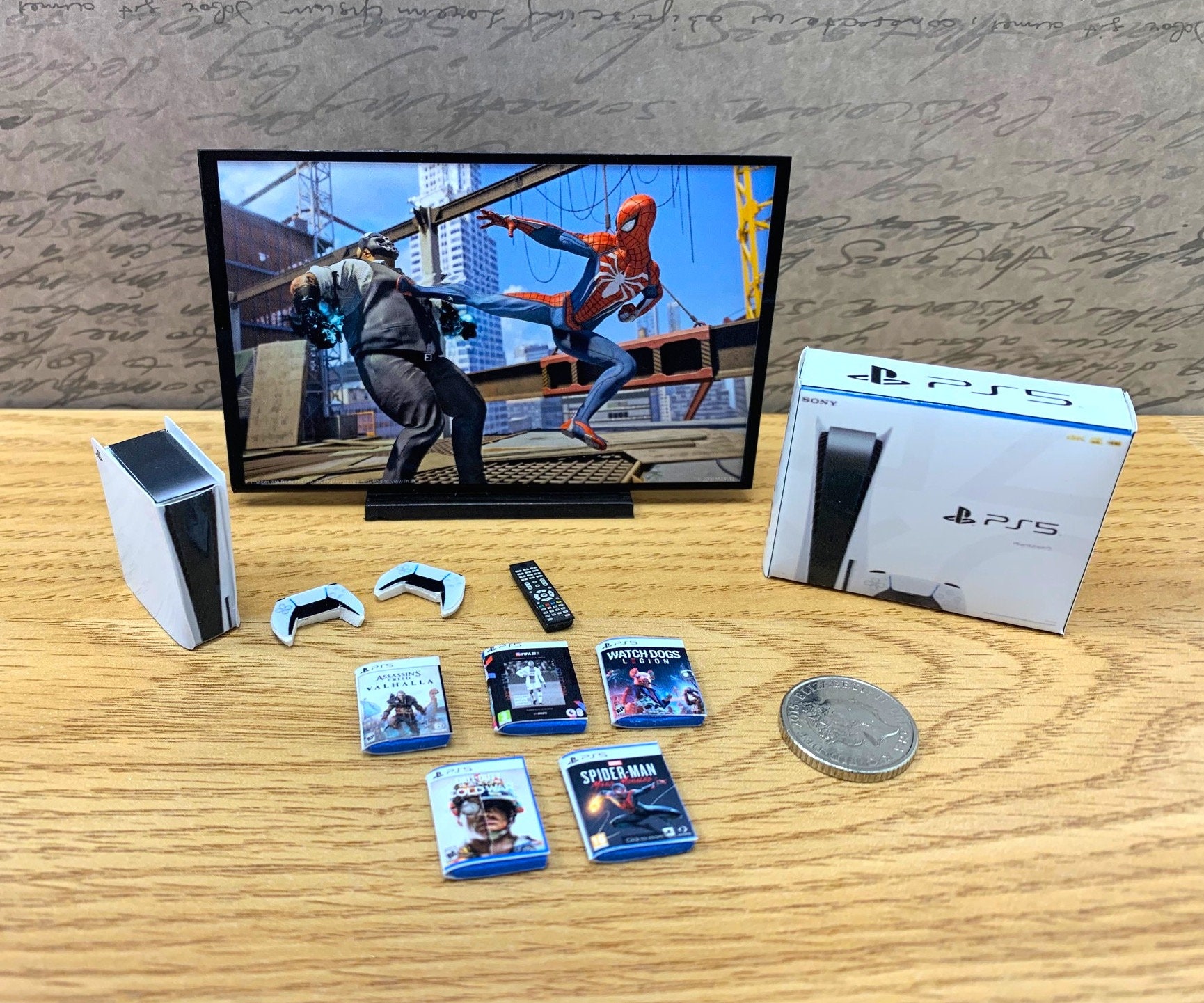 Dollshouse Miniature PS5 Bundle 11 Items Personalised To Etsy