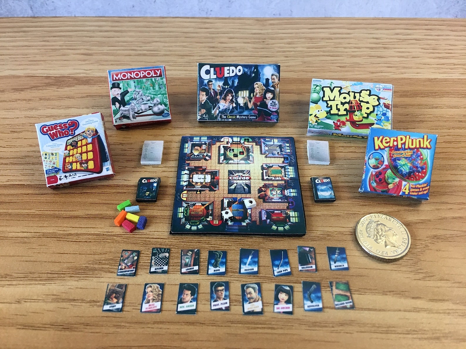 Dollshouse Miniature Board Games Set of 6 Cluedo Etsy