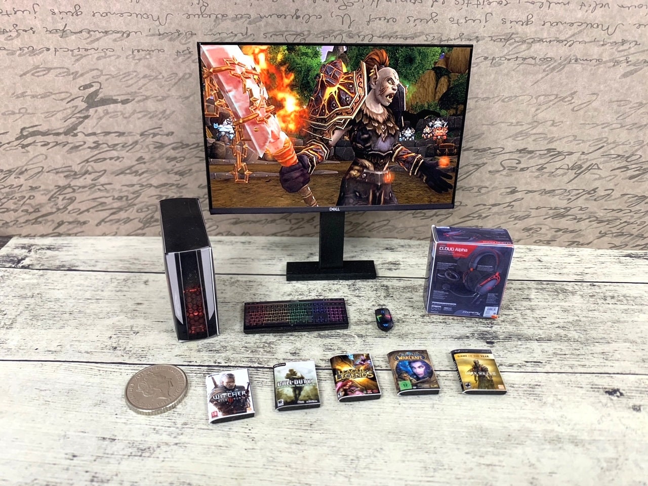 Miniature Gaming Desktop Computer Chair Accessories Set 