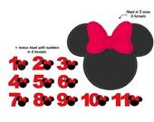 Minnie Applique Embroidery Design - 5 sizes + Bonus Birthday Minnie Applique Embroidery Design