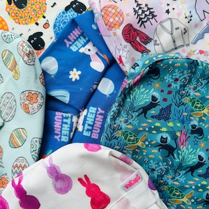 PÂQUES ValCaps 2026 SATIN Euro Bouffant queue de cheval gommage bonnet chapeau printemps mignon valentin saint-patrick soie infirmière docteur crna mouton St Pat rapide