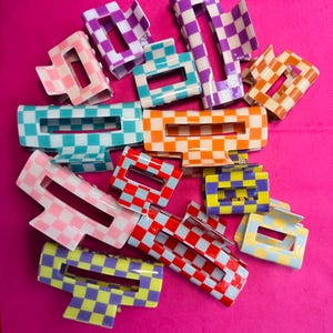 Checkered hair clip hair accessory plaid stylish gift hair pin