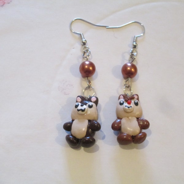 Boucles d'oreilles Tic et Tac en fimo