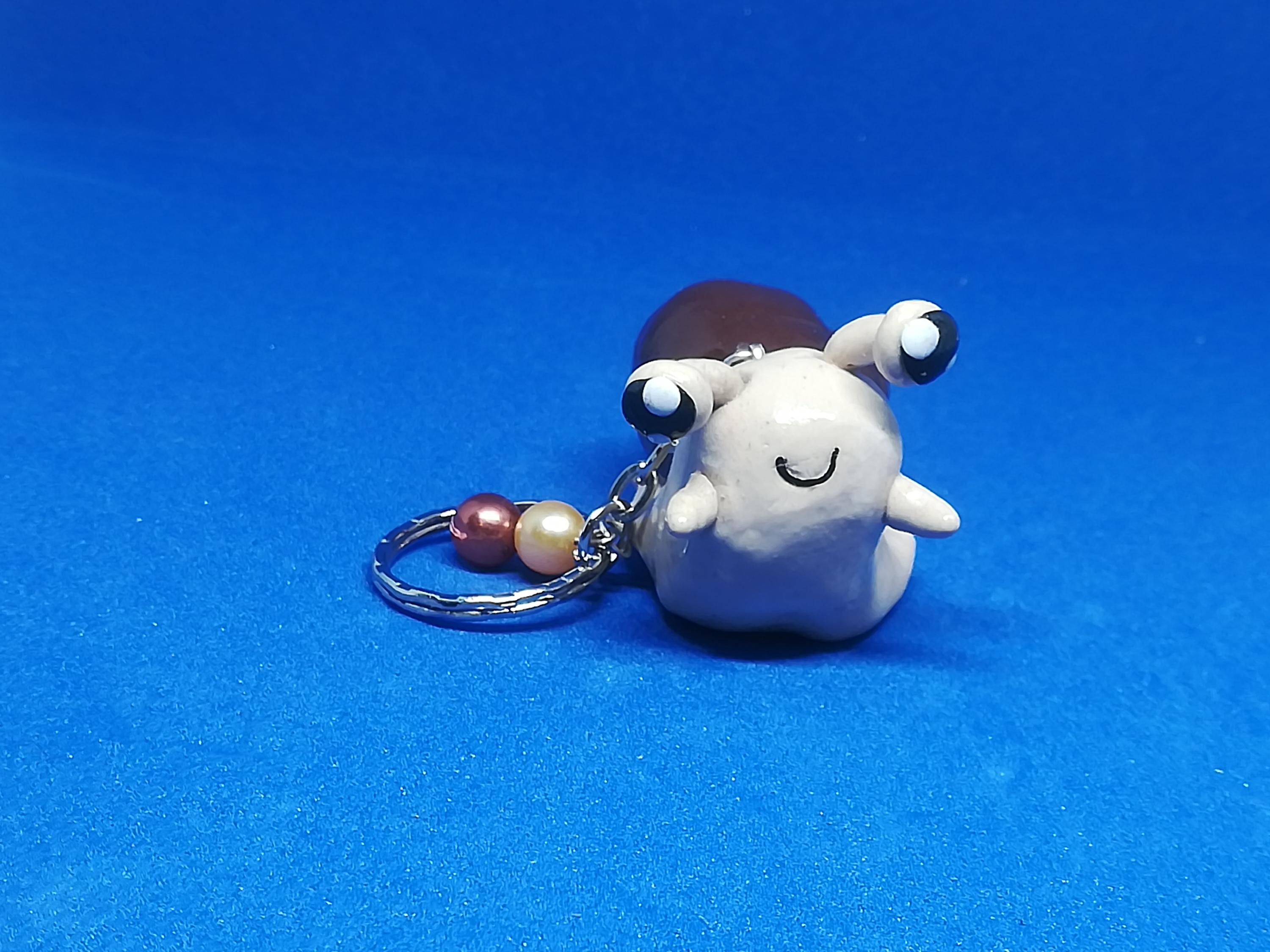Figurine Magnétique Escargot Avec Coquille Véritable - Fait Main En Fimo - Neuf