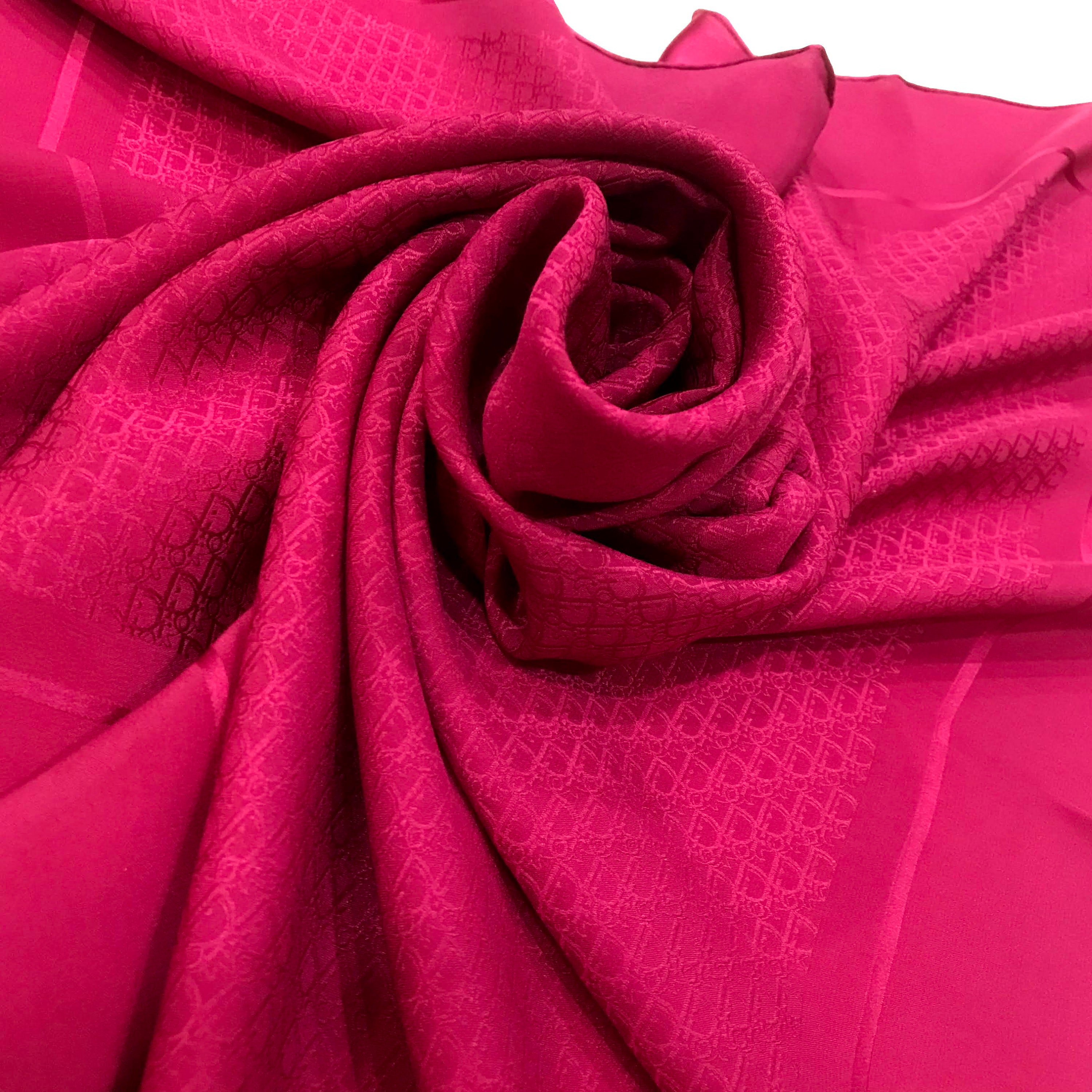 Pre-owned Dior Oblique Silk Scarf In Pink