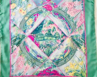 HERMES SCARF 90, Vintage Hermes GIVERNY