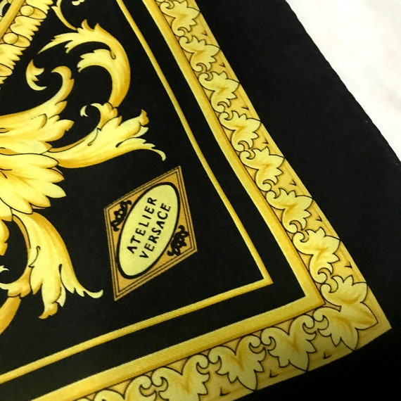 Vintage Versace Scarf, Rare Versace Silk Scarf, G… - image 3