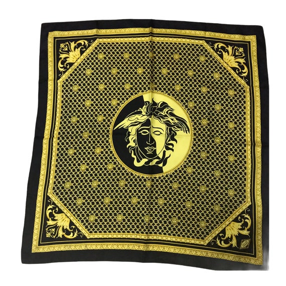 Vintage Versace Scarf, Rare Versace Silk Scarf, G… - image 5