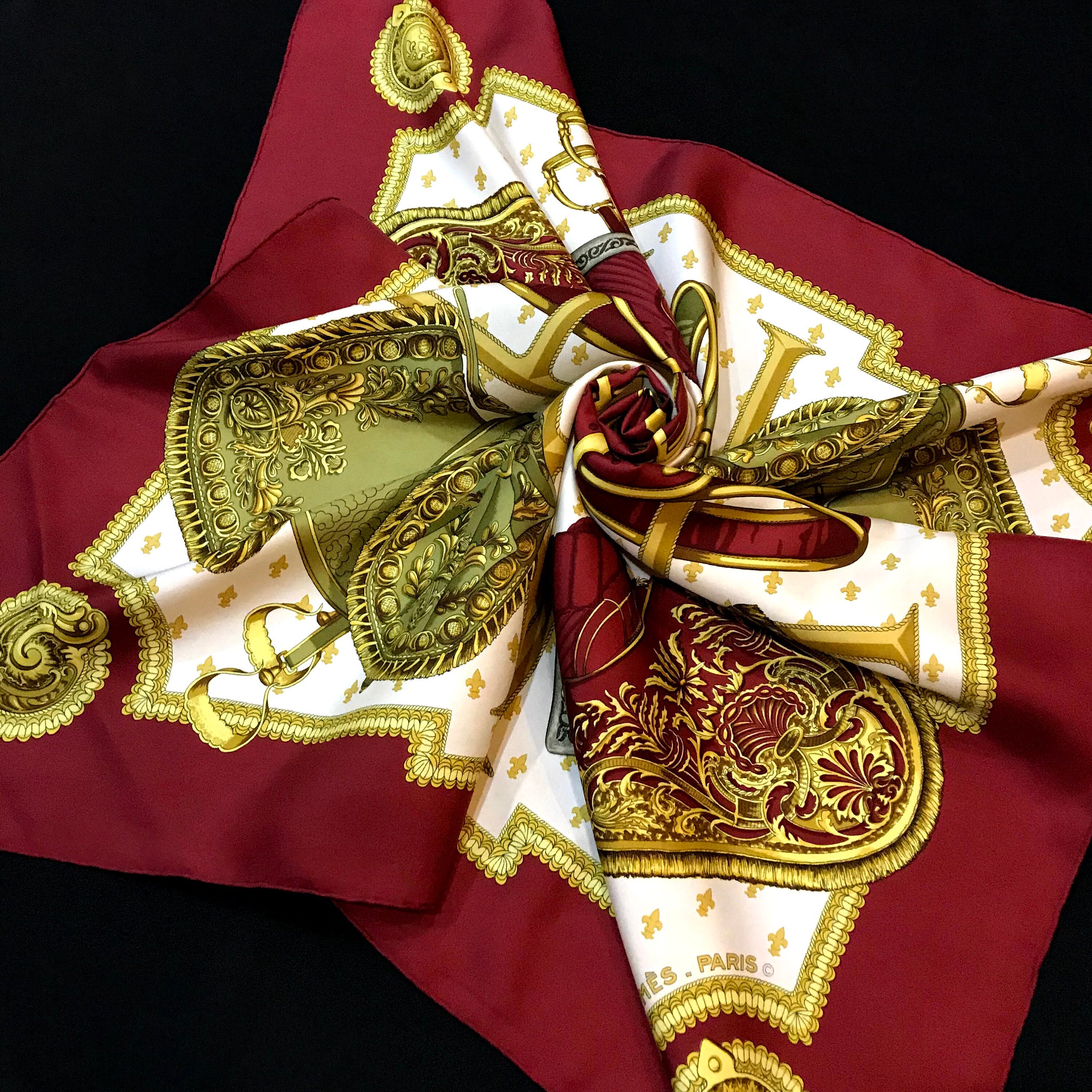 HERMES SCARF 90, Vintage Hermes 'selles A Housse', Red, Gold - Etsy HERMES SCARF 90, Vintage Hermes 'selles A Housse', Red, Gold - Etsy