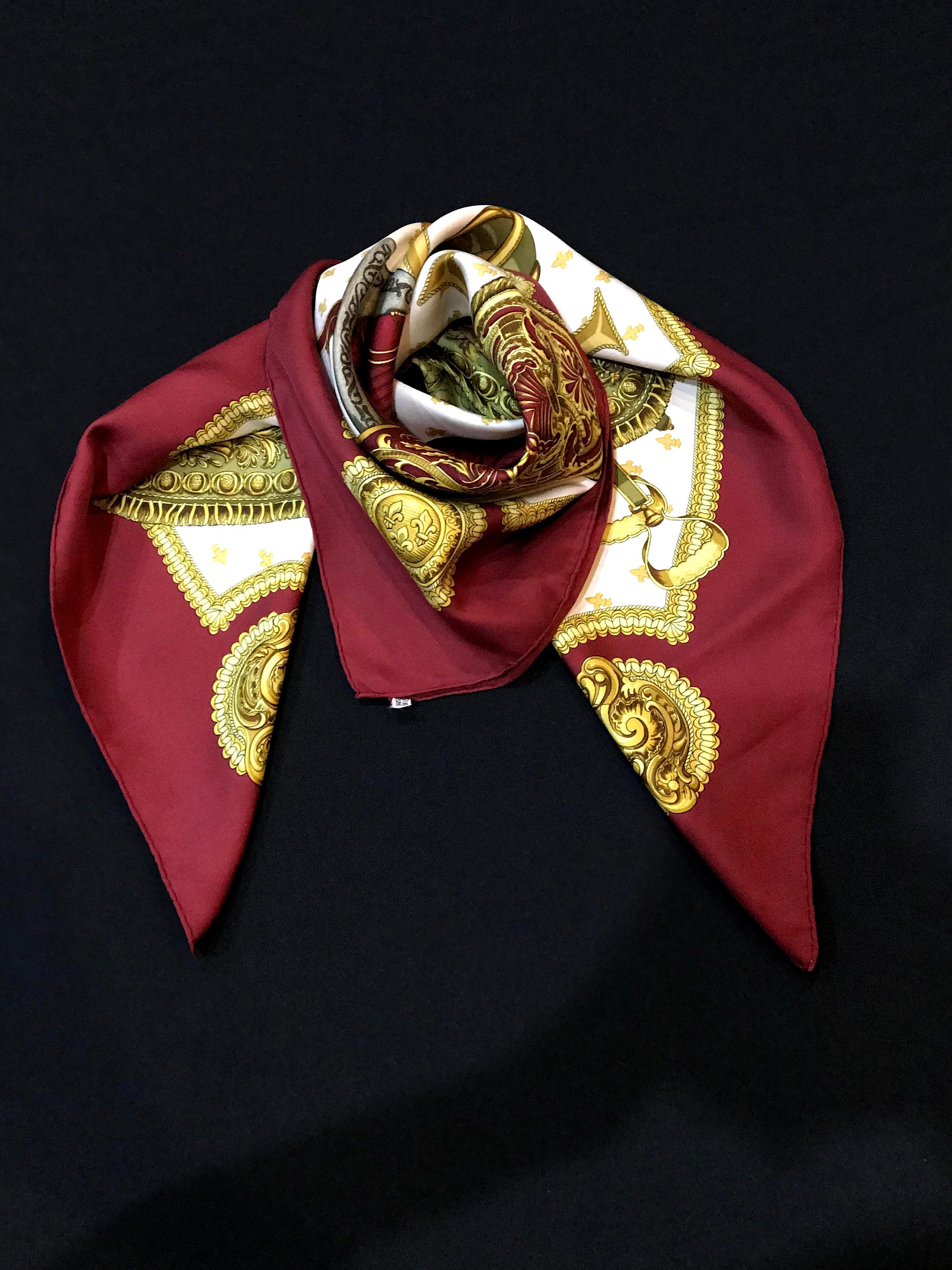 HERMES SCARF 90, Vintage Hermes 'selles A Housse', Red, Gold - Etsy HERMES SCARF 90, Vintage Hermes 'selles A Housse', Red, Gold - Etsy
