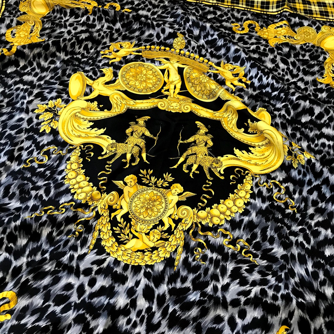 Versace Scarf 90 Vintage Scarf Silk Head Scarf Designer Etsy