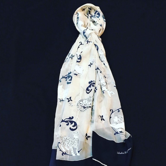 FERROGAMO SHAWLS, Rare Salvatore Ferragamo Chiffo… - image 1