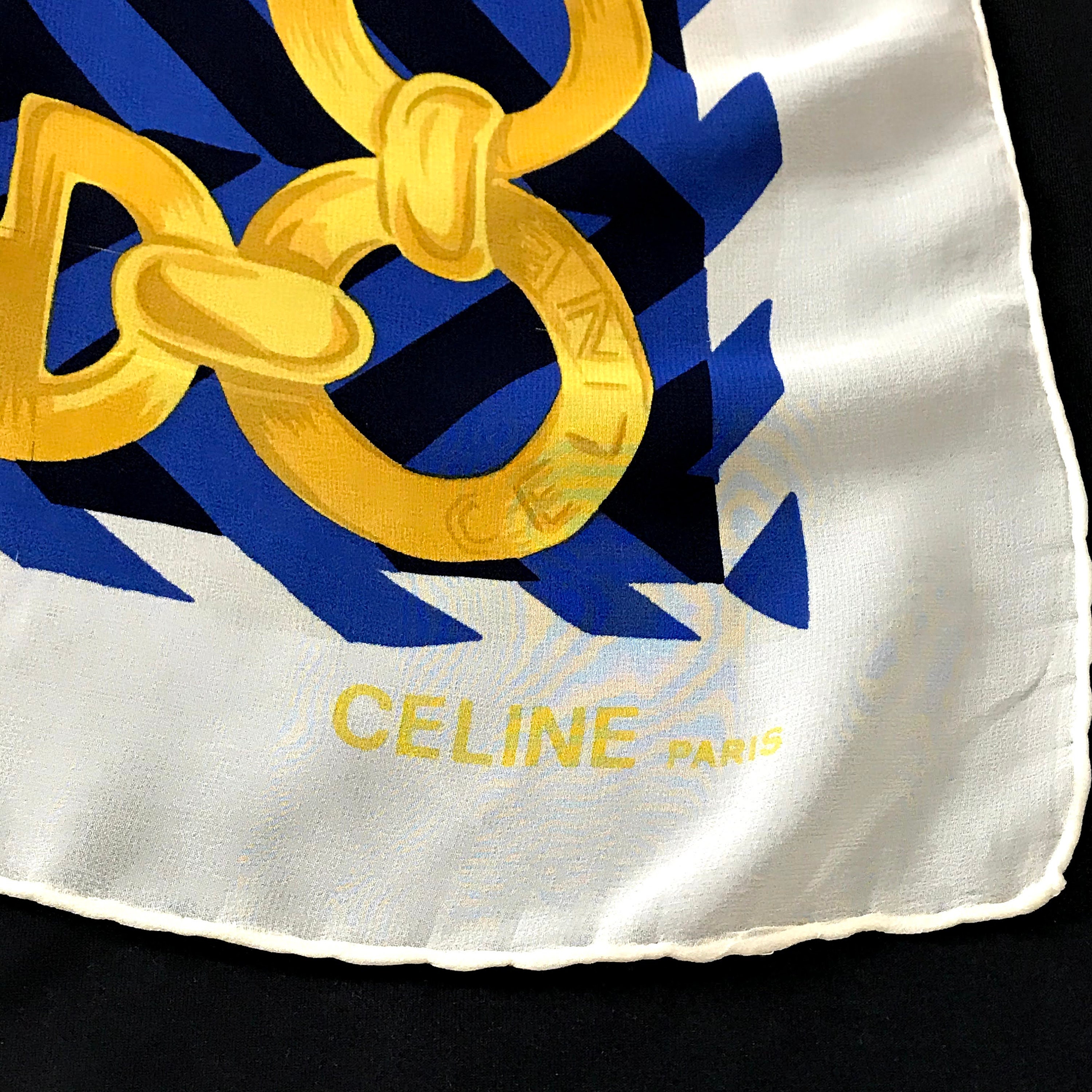 CELINE SCARF 140, Vintage Celine Chiffon Silk Scarf, Rare Celine Silk ...