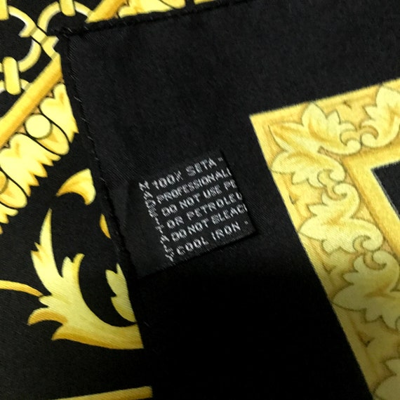 Vintage Versace Scarf, Rare Versace Silk Scarf, G… - image 4