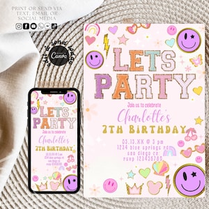 birthday patch letter invitation,girl birthday party invitation,scl inspired varsity patch party girls birthday instant download printable