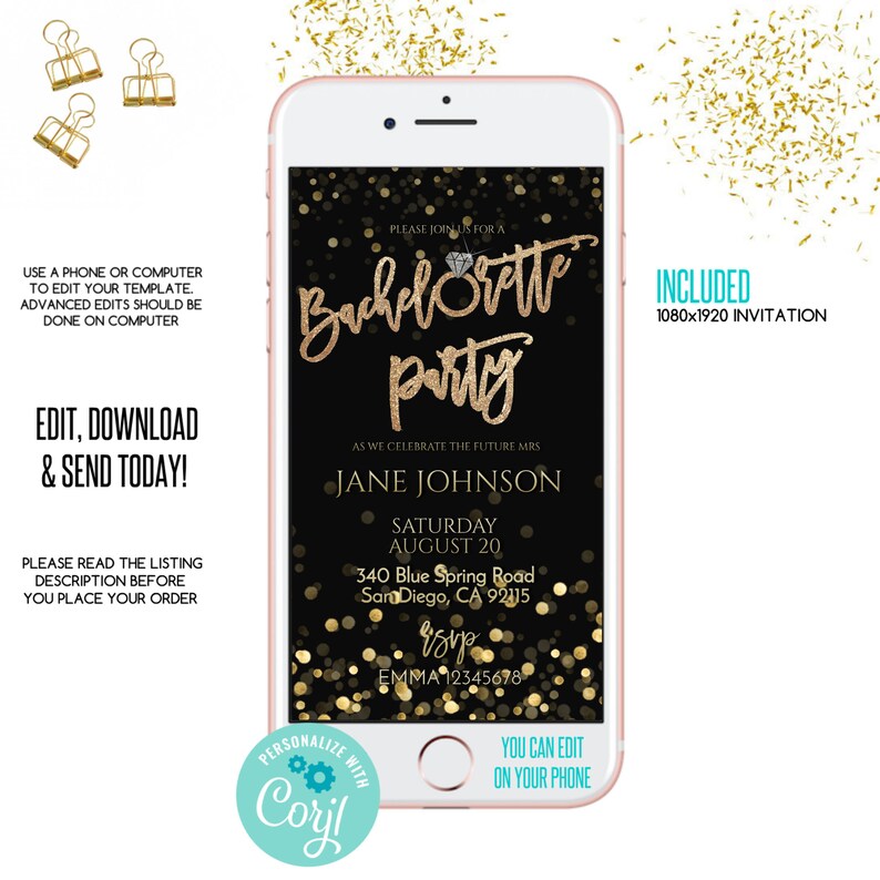 Evite Bachelorette Party
 Bachelorette Party Evite Bachelorette Invitation E invite Etsy