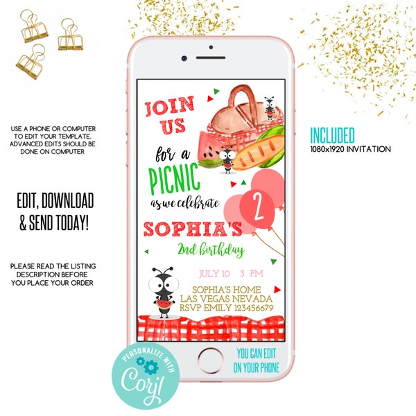 Picnic Invitation Etsy