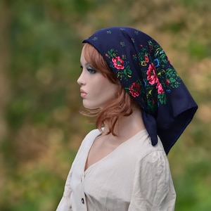 Ukranian head scarf Floral babushka scarf Ukranian gifts for grandma