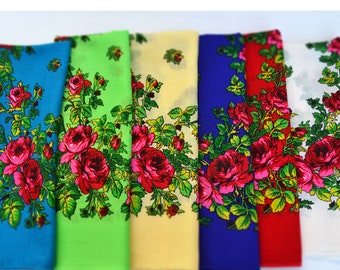 Pañuelo para la cabeza ucraniano Pañuelos florales Pañuelo Babushka