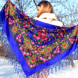 Piano shawl Ukrainian babushka scarf Ukrainian gifts image 2