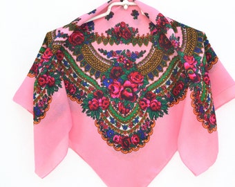 Ukranian scarf Babushkas floral scarf Platok