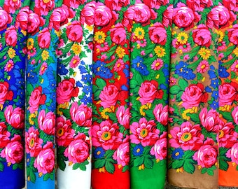 Pañuelo ucraniano Bufandas cuadradas florales Bufanda Babushka