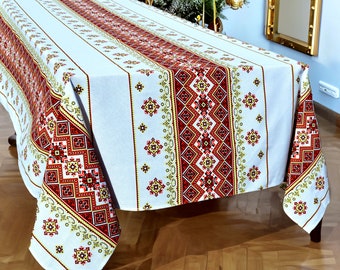 Ukrainian tablecloth Christmas linen table covering Made in ukraine